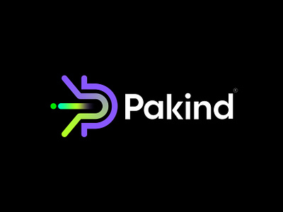 Logo design concept - Pakind logo antena brand branding channel data dynamic geometric icon identity logo logoicon logotype mark media modern nft power symbol tech vector