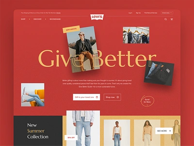 Levi's Landing Page Design Concept cloth store ecommerce fashion fashion store header header design landing page levis ui design website design