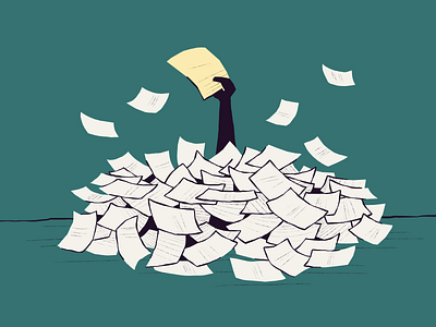 Illustration for We Know You 2d illustration arm article illustration cartoon digital art digital illustration documents editorial illustration finding hand illustration medium illustration papers pile pile of documents pile of paper procreate