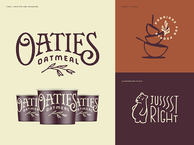 Oaties Oatmeal Identity brand design brand illustrations branding food truck hand lettering illustration ligature logo logotype oaties oatmeal restaurant restaurant logo typography visual identity wells wells collins wells collins design wordmark