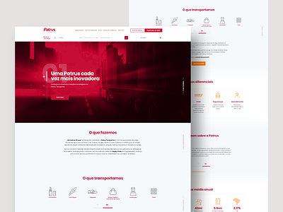 Website da Patrus Transportes adobe xd branding case design ui wordpress