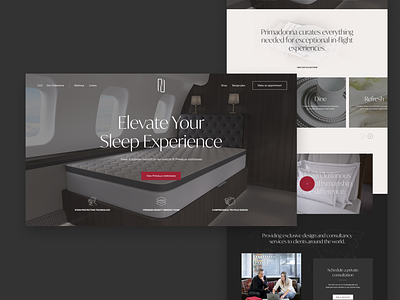Primadonna Lux Interface aircraft design ecommerce hero homepage interface luxury mattress sleep ui web website