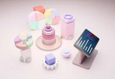 Data project. 3d design illustration