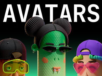 3D Avatars 3c avatar 3d 3d characters avatar c4d characters cinema4d colors design generated houdini nft redshift render userpic