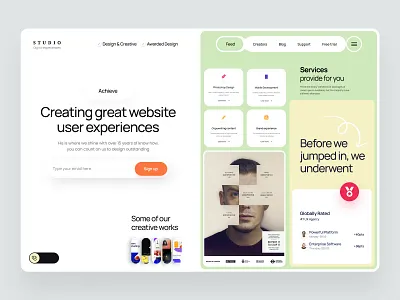 Design Agency || Landing Page Exploration product ui ux web website