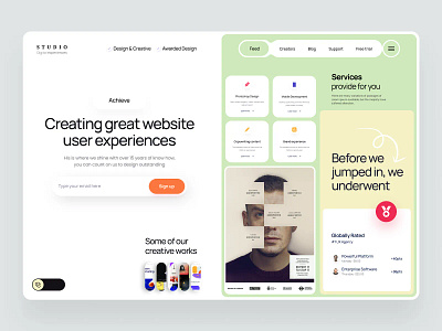 Design Agency || Landing Page Exploration product ui ux web website