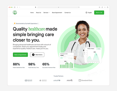 Health Care Hero Section animation graphic design logo motion graphics ui