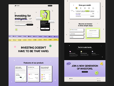 Round Website app charts colors homepage illustrations invest invest app investor landing lines mobile app money app payments product design website