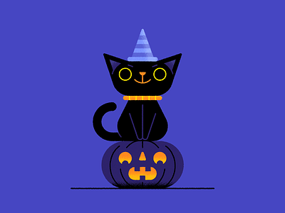 Halloween Kitty autumn cat character design halloween holiday illustration jackolantern kitty october pumpkin
