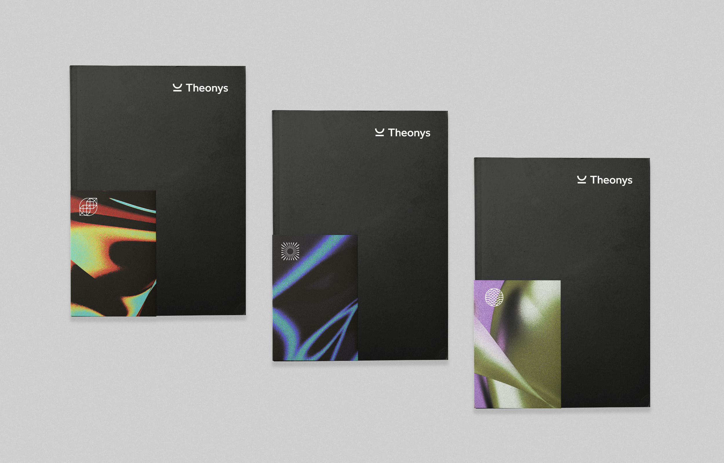 Theonys | Print Exploration brand branding brands cancer design folder icon minimal mock mockup platfrom print research science simple sub subbrand tech texture up