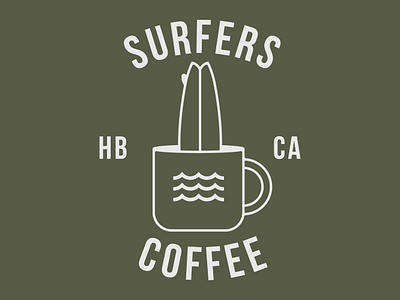 Surfers Coffee T-shirt Design Concept #1 art direction coffee coffee cup icon illustration print shirt surf surfboard surfer tshirt typography vector