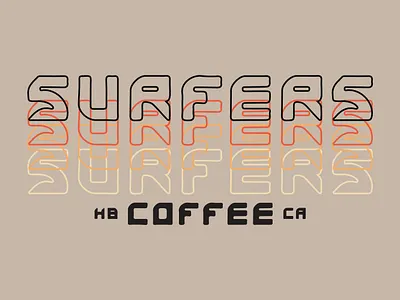 Surfers Coffee T-shirt Design Concept #3 art direction coffee design icon print repeat shirt surf surfer tshirt typography vector