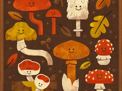 Day 23 - SPROUT art autumn characters cute design digital digital illustration drawing fall illustration mushrooms robin sheldon