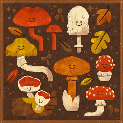 Day 23 - SPROUT art autumn characters cute design digital digital illustration drawing fall illustration mushrooms robin sheldon