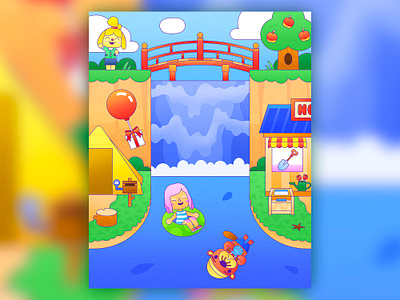 Peachtober22: Sea animal crossing cartoon childrens illustration colorful cute design flat gamer gaming graphic design illustration illustrator landscape scenery texture town vector vector graphic videogames whimsical