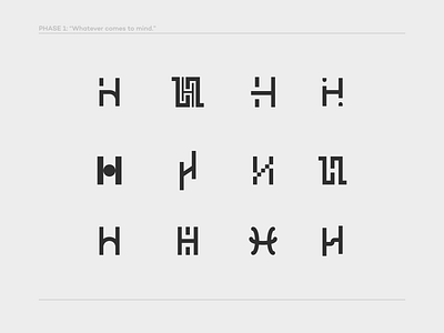 "H" brand branding concept design letter letters logo logomark modern simple type vector