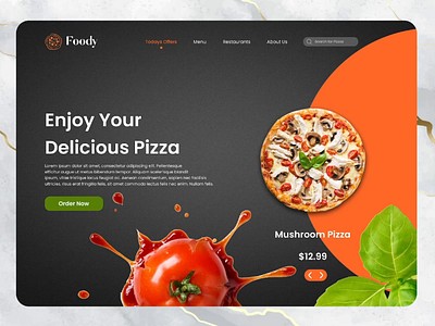 Pizza Web Site Home Page clean creative dashboard design food graphic design homepage inspiration menu bar minimal modern pizza prototype ui ux web web app website