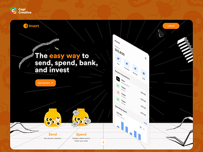 Invert Banking - Web UI Concept banking capi creative credit card dashboard defi design figma finance fintech graphic design landing page online banking ui design ux design vector web web design website