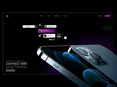 iPhone homepage website dark design homepage iphone ui user ux web web design website
