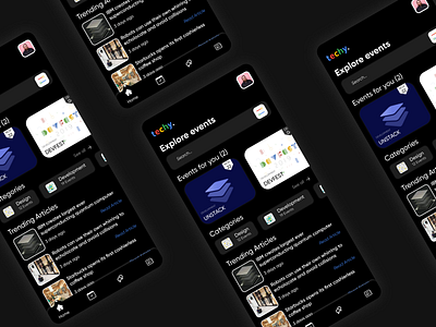 Techy home page app dark dashboard design home mobile tech technology ui