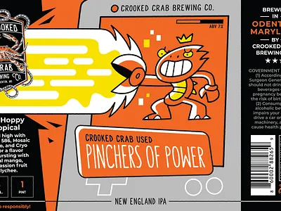 Pinchers of Power Beer Can Art beer branding bright colors can cute design funny gameboy illustration label nintendo pikachu pokemon vector