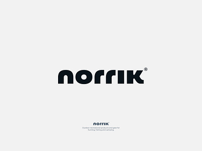 norrik® wordmark concept bold branding camping clean fishing hunting letter lettering logo logotype lowercase minimal minimalist n navy orange outdoor recreational sleek wordmark