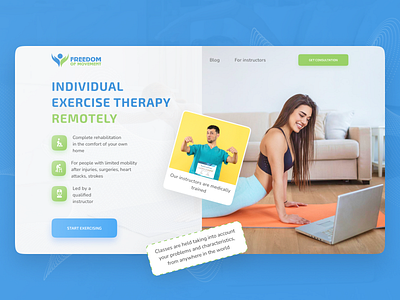 Freedom of movement. Main screen. Rehabilitation center design ui uidesign uxdesign