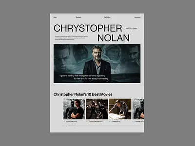 Chrytopher Nolan Concept. branding logo ui
