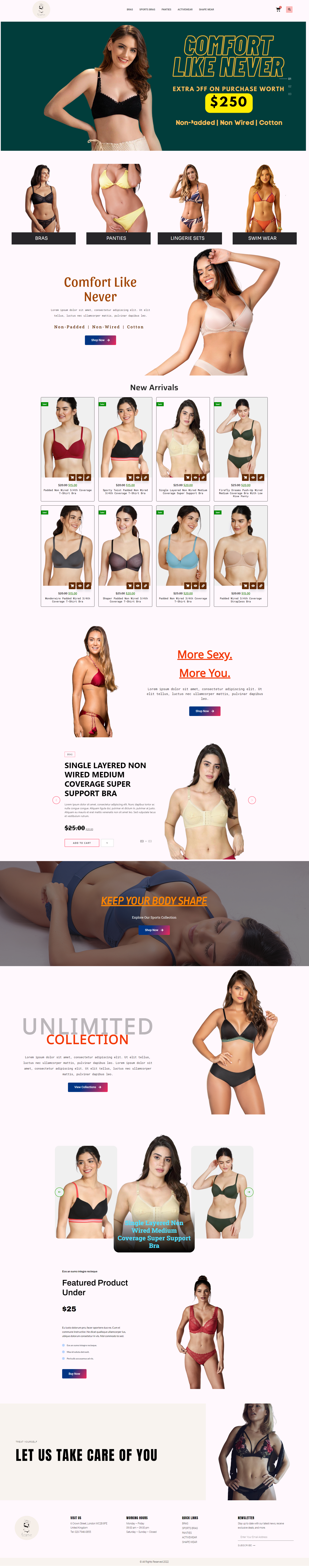 Lingerie Website Design design ui web web design website website design wordpress