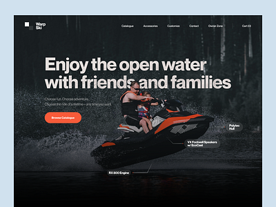 WarpSki - Jet Ski Website background clean hero jet ski jetski landing page minimalist ui ui design vehicle watercraft watersports web web design
