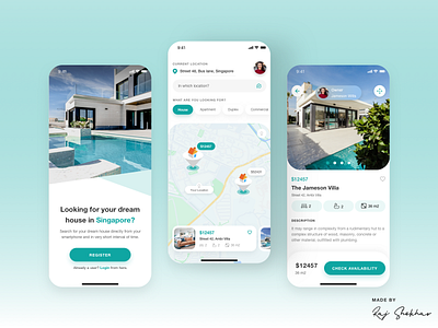 Real Estate App Design 3d appdesign booking design houses iosdesign maps mobileapp mobiledesign realesate ui ux