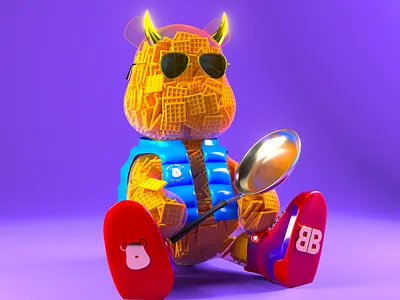 Waffles belly 3d art 3d character 3d design 3d illustration 3d modeling character design character modeling nft nft art