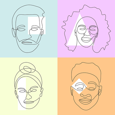 Single Stroke - Faces design graphic design illustration