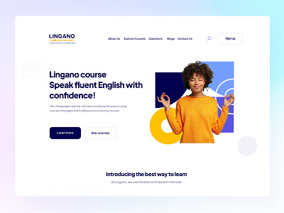 Lingano - Landing page course duolingo e learning education english hompage landing page language language app language learning language school learning online courses school speaking student study teacher teaching translate