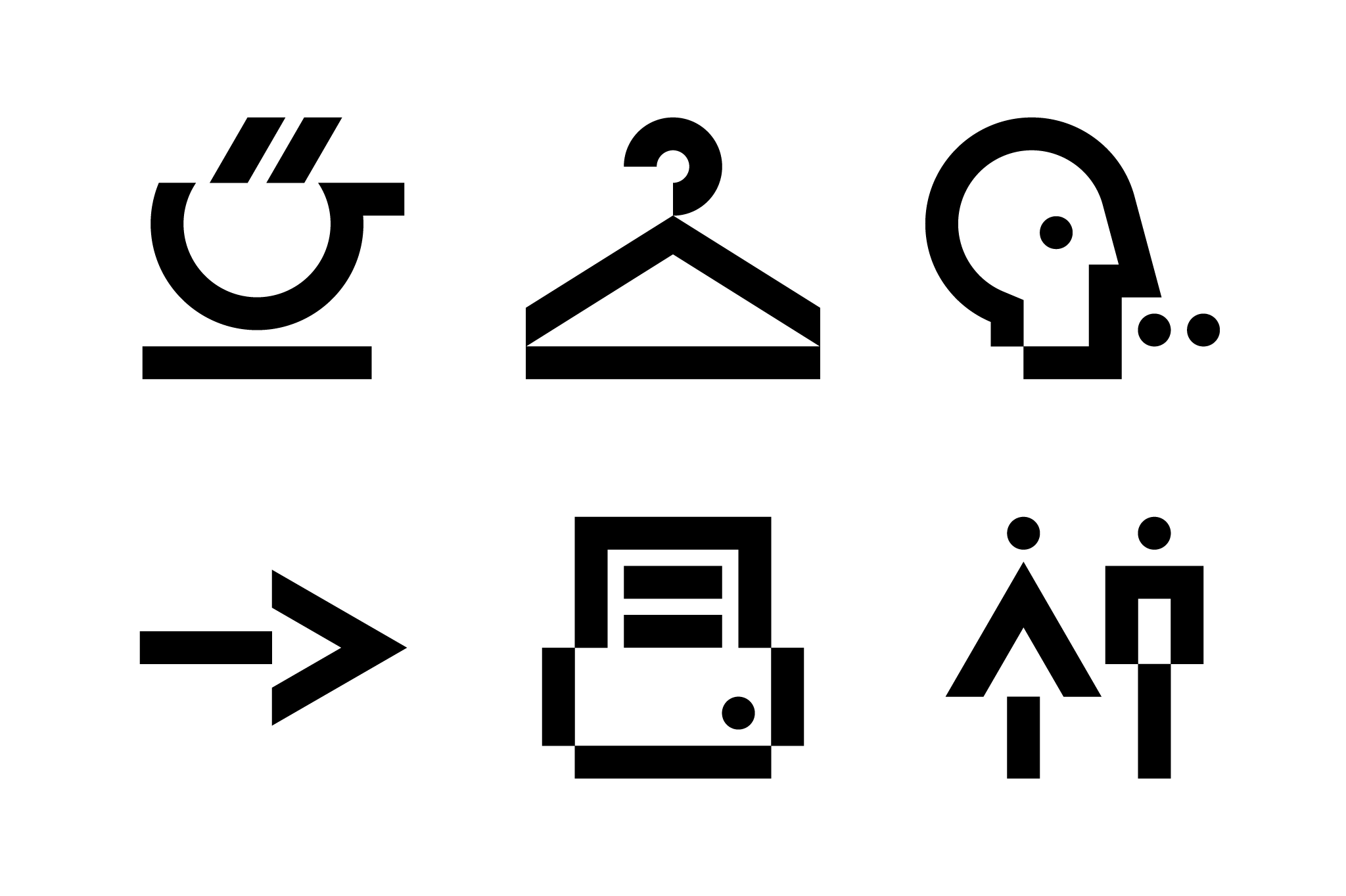 DIGITAL NATIVE signage icons designsystem grid icon iconsystem pictogram signage wayfinding