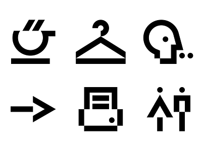 DIGITAL NATIVE signage icons designsystem grid icon iconsystem pictogram signage wayfinding