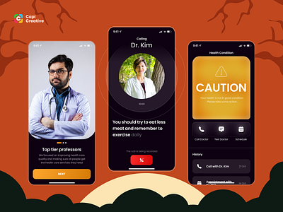 Hospital Healthcare Mobile App UI Design app app design calories capi community creative design diet event app figma halloween app health health app health tracking app hospital mobile mobile app design ui ui concept vetor