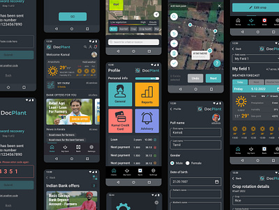 UX/UI design layouts for mobile app agro crop design farmers fields india mobile app profile season ui uxui