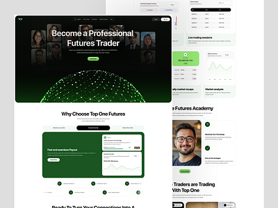 Trading website - light mode bank banking bento grid crypto education fintech forex funded future futures trader invest landing page light mode modern money saas trading website ui ux website