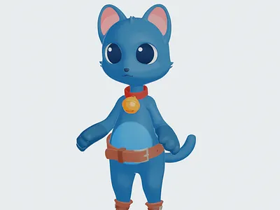 Cure Toon shaded kitten 3d blender cg character cute kitten