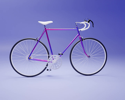 Bicycle 3d animation bicycle bike design motion graphics purple ride road wheel