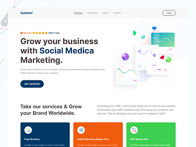 Digital Agency Landing Page 2022 advertising agency digital digital agency landing page habib homepage interface marketing agency promotion social media ui website design