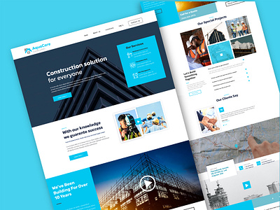 AquaCore – A Modern Odoo Theme for Construction & Engineering construction dribbble minimalui odoo odootheme realestate ui webdesign