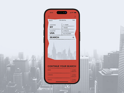 search for a hotel booking app app branding graphic graphic design typography ui zine