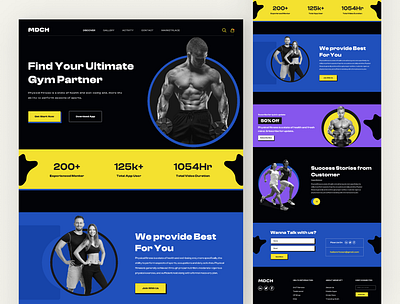 Fitness Website Landing Page Design body fitness brand design classic ui clean ui design design duxica fiteness fitness web ui fitness website health health website iamhosenrahman retro retro fitness website retro web ui retro website ui design ux design web design web ui