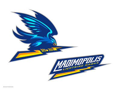 MADIPOLIS LIGHTNING HAWKS baseball baseball logo branding design esportlogo esports gaminglogo hawks hawks logo hawks mascot illustration logo mascot mascot logo sports brand sports branding sports logo sports mascot