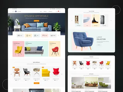 Furniture E-Commerce design graphic design illustration illustrator minimal typography ui ux