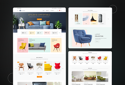 Furniture E-Commerce design graphic design illustration illustrator minimal typography ui ux