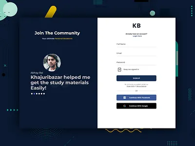 Signup Page authentication layout modern design signup typography ui ux web design