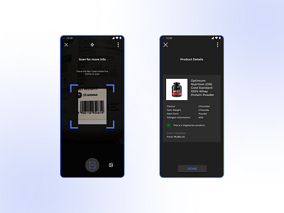 Product Barcode Scanner accessibility app design barcode colour design illustration interaction minimal mobile design product design scanner typography ui ux visual webdesign